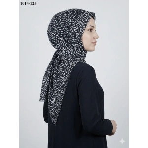 Eyfel Desenli Dimi Pamuk Eşarp (Siyah - Beyaz Serisi) 1014-125