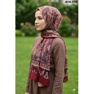 Eylül İpek Etnik Desen Soft Şal 414-118