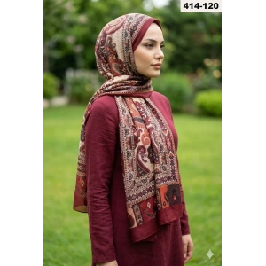 Eylül İpek Etnik Desen Soft Şal 414-120