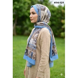 Eylül İpek Etnik Desen Soft Şal 414-121