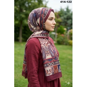 Eylül İpek Etnik Desen Soft Şal 414-122