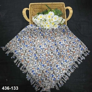 Firuze Desenli Sökme Boncuklu Eşarp 436-133