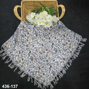 Firuze Desenli Sökme Boncuklu Eşarp 436-137