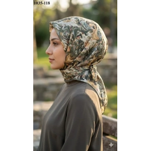 Locella Soft Pamuk Eşarp (haki-sarı) 1035-118