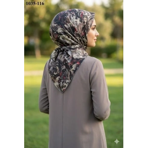 Locella Soft Pamuk Eşarp (siyah-haki) 1035-116