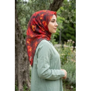 Lopres Soft Pamuk Eşarp (Siyah-Kırmızı) 1038-120