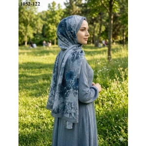 Moon Scarf Bambu Kraş Pamuk Şal (Gri) 1052-122