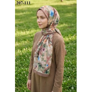 Moon Scarf Bambu Kraş Pamuk Şal (Karamel) 207-111