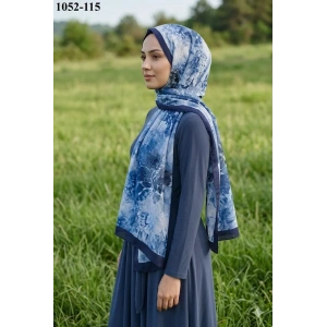 Moon Scarf Bambu Kraş Pamuk Şal (Lacivert) 1052-115