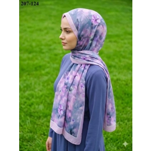 Moon Scarf Bambu Kraş Pamuk Şal (Pudra) 207-124