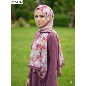 Moon Scarf Bambu Kraş Pamuk Şal (Şarabi) 207-116