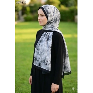 Moon Scarf Bambu Kraş Pamuk Şal (Siyah) 207-120