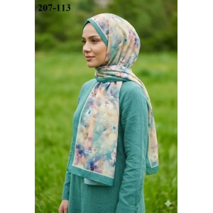 Moon Scarf Bambu Kraş Pamuk Şal (Yeşil) 207-113
