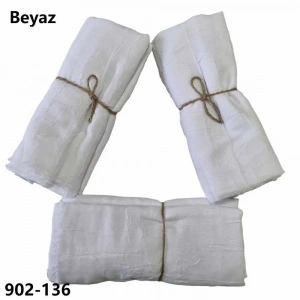 Soft İpek Bambu Pamuk Şal (beyaz) 902-136