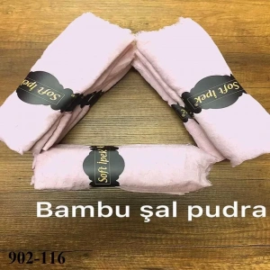 Soft İpek Bambu Pamuk Şal (pudra) 902-116