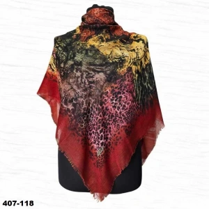 Soft İpek Desenli Flamlı Kotton Eşarp 407-118