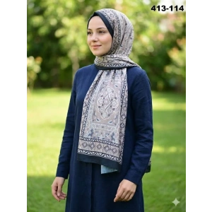 Soft İpek Etnik Desen Soft Şal 413-114