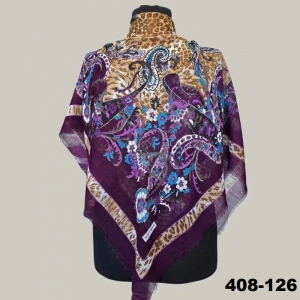 Soft İpek Etnik Desenli Flamlı Kotton Eşarp 408-126