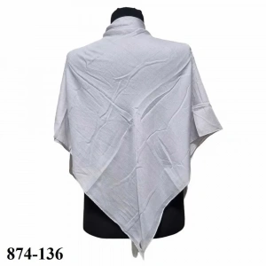 Soft İpek Kenar Dikişli Düz Yazma (gümüş gri) 874-136