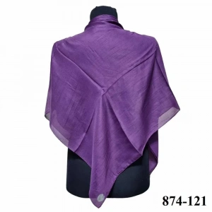 Soft İpek Kenar Dikişli Düz Yazma (vişne) 874-121
