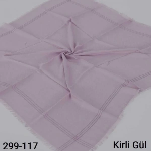 Soft İpek Sim Şeritli Balık Sırtı Pamuk Eşarp (kirli gül) 299-117