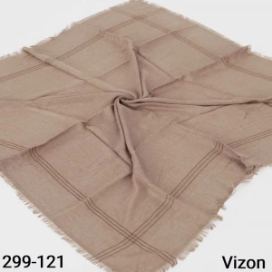 Soft İpek Sim Şeritli Balık Sırtı Pamuk Eşarp (vizon) 299-121