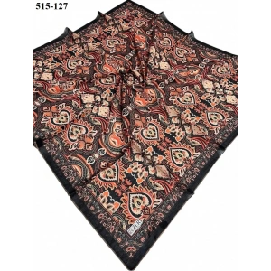 Zer Scarf Dijital Soft Pamuk Eşarp (Siyah Turuncu) 515-127