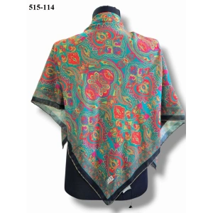 Zer Scarf Dijital Soft Pamuk Eşarp (Yeşil Kırmızı) 515-114