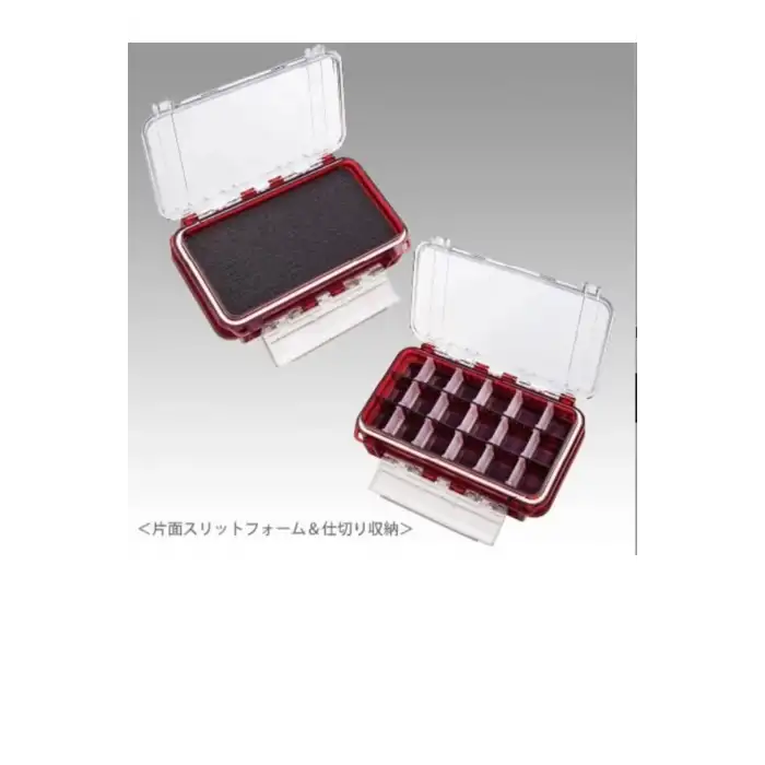 Meiho Bousui Case WG-1 Su Geçirmez Lrf Kutusu Tek Tarafı Evalı - Çift Taraflı Balıkçılık Malzeme Kutusu Kırmızı