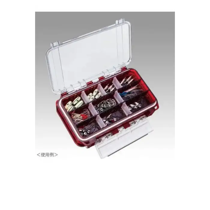 Meiho Bousui Case WG-1 Su Geçirmez Lrf Kutusu Tek Tarafı Evalı - Çift Taraflı Balıkçılık Malzeme Kutusu Kırmızı