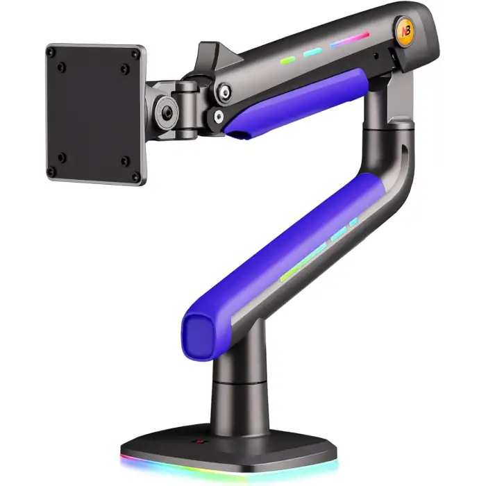 North Bayou NB F5-GB Gaming 32-60 inç Monitör Kolu 2-20 KG RGB Işıklı Yüksek Taşıma Kapasiteli Profesyonel Monitör Askısı - Mavi Renk