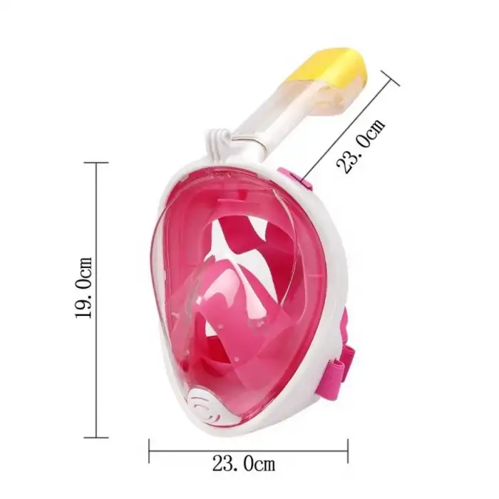 Omniax Tam Yüz Dalış Maskesi Slikon Şnorkel Full Face - Pembe - L/XL