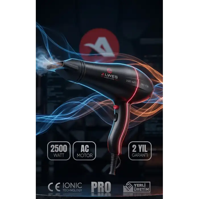 Alwes Hardware Pro  AL-3001 Profesyonel ve Ev Kullanıma Uygun Kuaför Fön Makinesi