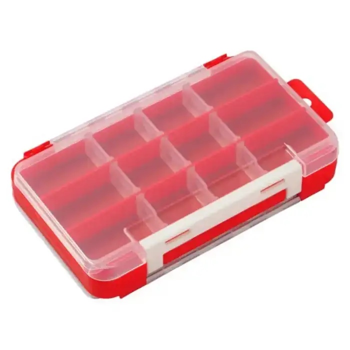 Meiho Run Gun Case 1010W-1 Çift Taraflı Evalı LRF Kutusu - Balıkçılık Malzemesi Organizer -Kırmızı
