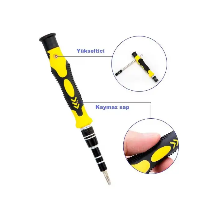 HPY Pazar 115 Parça Hassas Sarı Çoklu Tornavida Seti El Alet Takımı