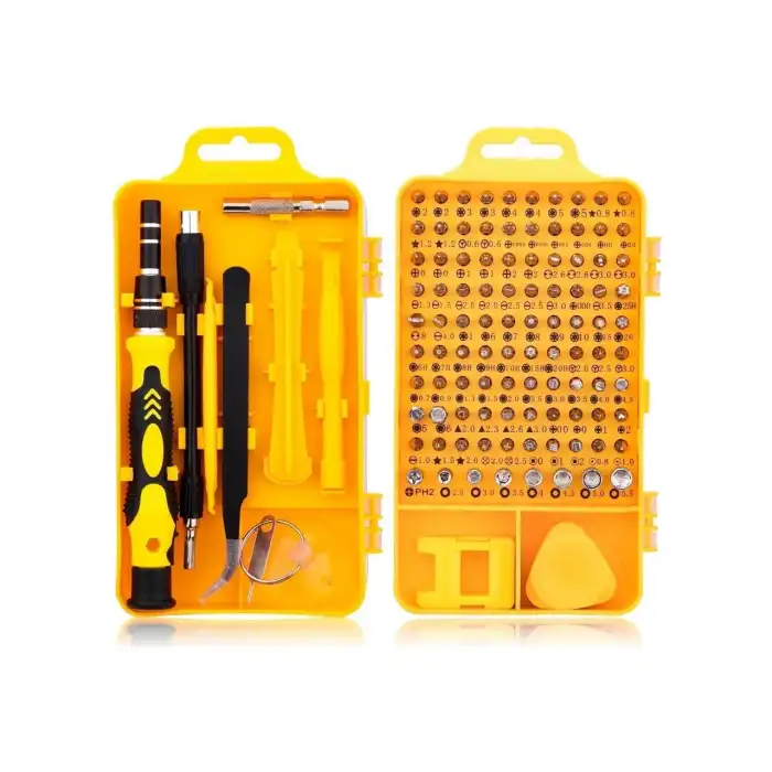 HPY Pazar 115 Parça Hassas Sarı Çoklu Tornavida Seti El Alet Takımı