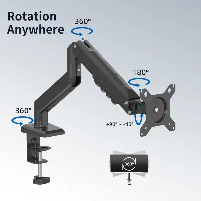 HPY Pazar 13–27 Monitörler İçin Dönebilir ve Eğilebilir Masa Üstü Monitör Ayağı