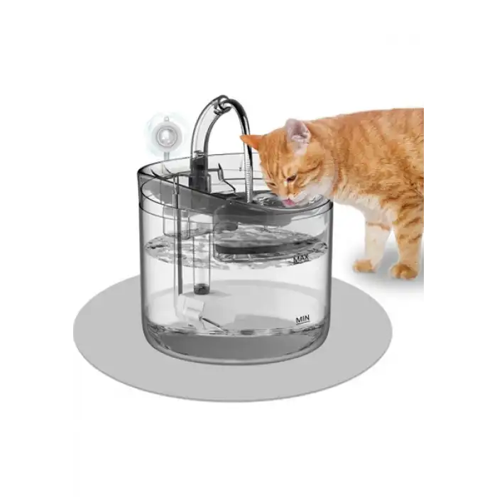 HPY Pazar 2 Litre Otomatik Kedi/Köpek Su Pınarı – Şeffaf Musluk Tip