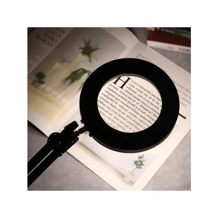 HPY Pazar 33 cm Çift Kollu USB Kontrollü Aydınlatmalı Büyüteç – 64 LED, 8X