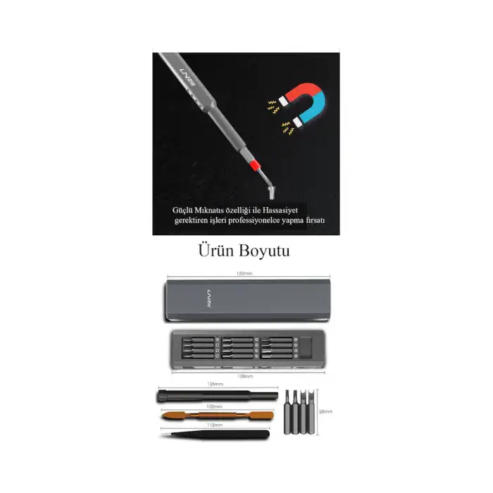 HPY Pazar 46’sı 1 Arada Manyetik Hassas Tornavida Seti