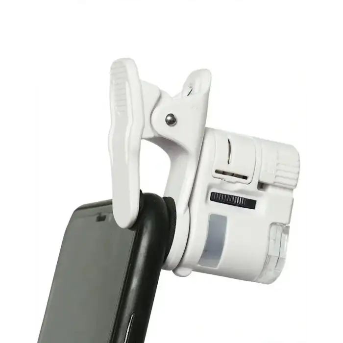 HPY Pazar 60X LED Işıklı Telefon Dijital Mikroskobu – Evrensel Klipsli Lens