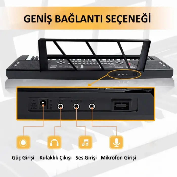 HPY Pazar 61 Tuşlu LED’li USB Dijital Klavye/Piyano