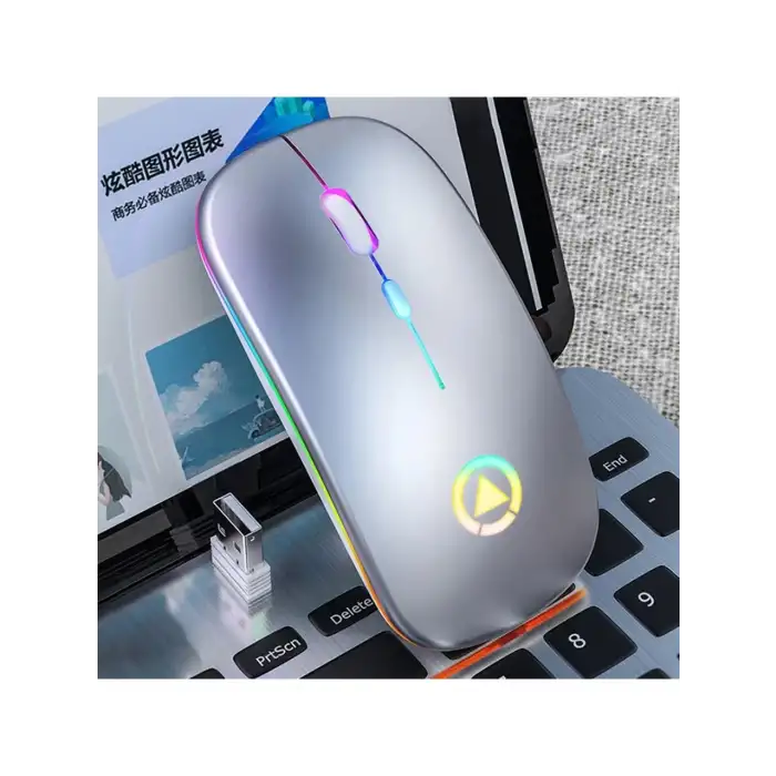 HPY Pazar Bluetooth + 2.4G Sessiz Şarjlı Arkadan Aydınlatmalı Kablosuz Mouse