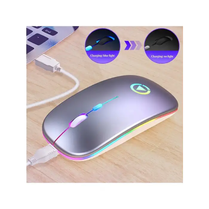 HPY Pazar Bluetooth + 2.4G Sessiz Şarjlı Arkadan Aydınlatmalı Kablosuz Mouse
