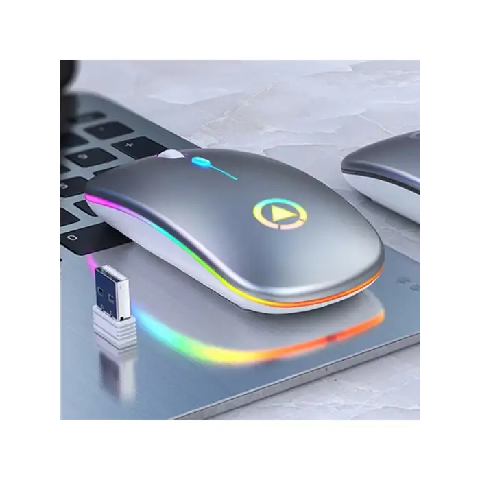 HPY Pazar Bluetooth + 2.4G Sessiz Şarjlı Arkadan Aydınlatmalı Kablosuz Mouse