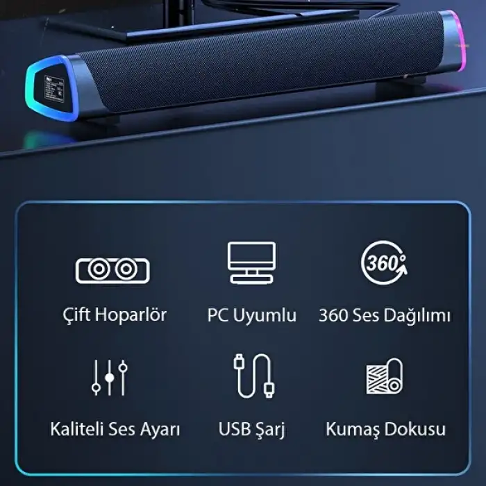 HPY Pazar Bluetooth Soundbar Hoparlör – 415×78×68 mm