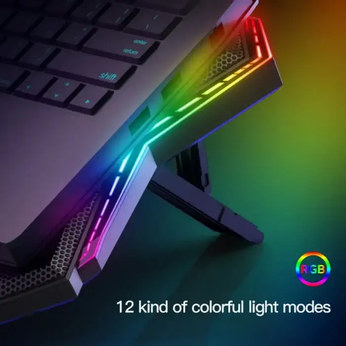 HPY Pazar Coolcold RGB Gaming Laptop Soğutucu – Altı Fanlı, 12–17
