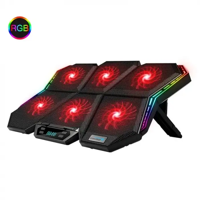 HPY Pazar Coolcold RGB Gaming Laptop Soğutucu – Altı Fanlı, 12–17