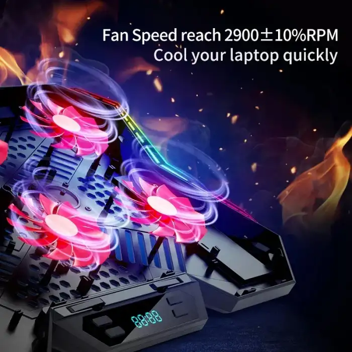 HPY Pazar Coolcold RGB Gaming Laptop Soğutucu – Altı Fanlı, 12–17