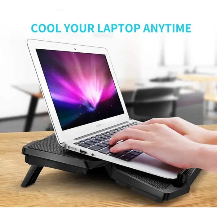 HPY Pazar Dört Fanlı Laptop Soğutucu – 14–17 Notebooklar İçin